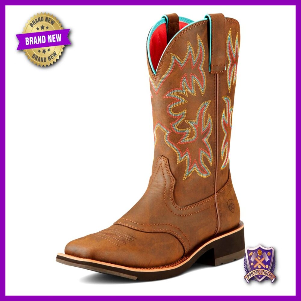 Western Boots Work Utility Lightweight Comfort Square Toe Cowboy Style